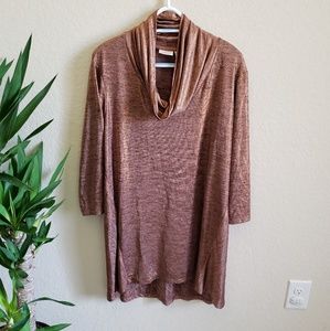 Logo Lori Goldstein 1X Tunic Cowel Neck Bronze